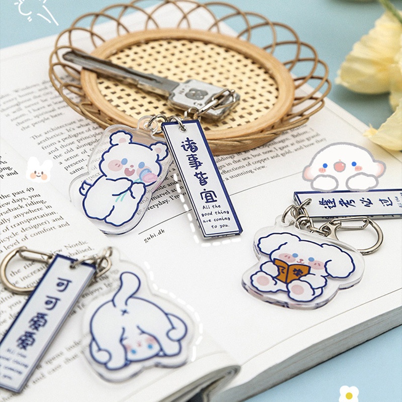 Móc khóa hình búp bê may mắn dễ thương