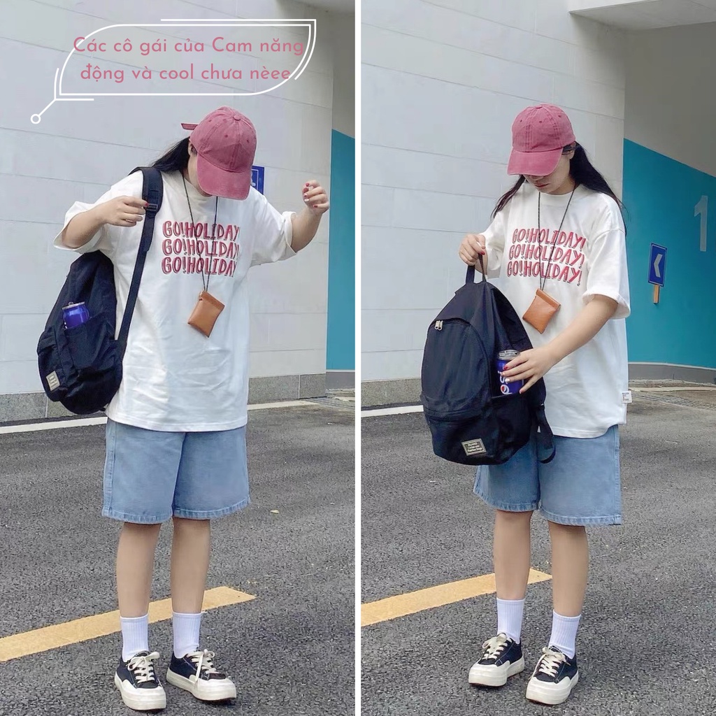 Áo Thun Tay Lỡ GO HOLIDAY 100% Cotton, Áo Phông Rộng Mẫu Mới 2022 𝘽𝙮.𝘾𝙖𝙢𝙘𝙖𝙢
