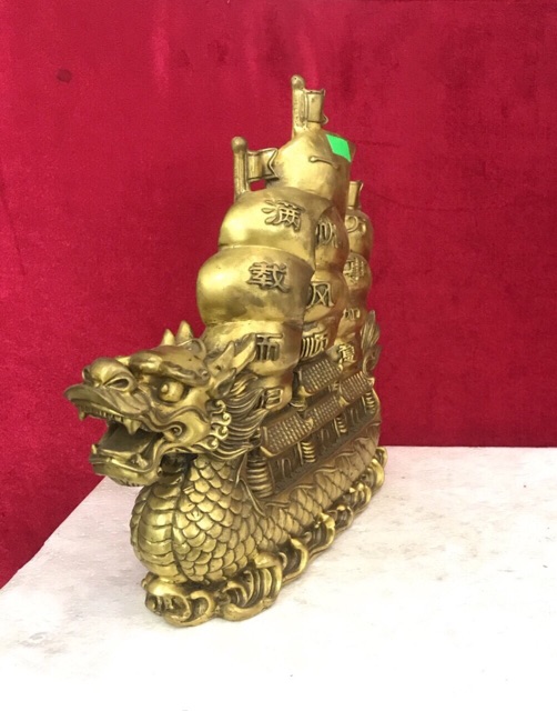Thuyền Buồm Đầu Rồng cao 26cm phong thuỷ vật phẩm quà tặng trang trí