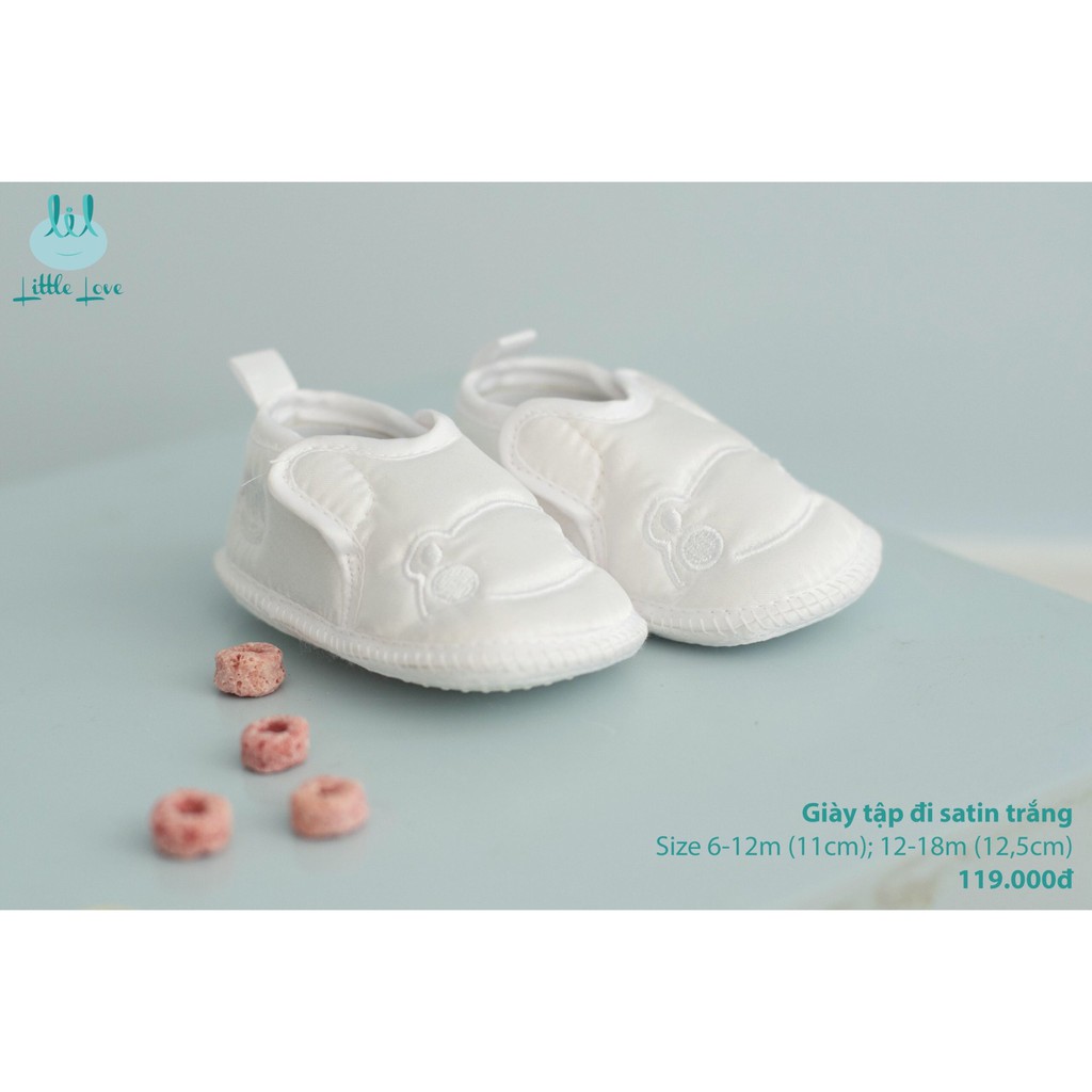 Giày tập đi satin cho bé từ 6m đến 18m little love