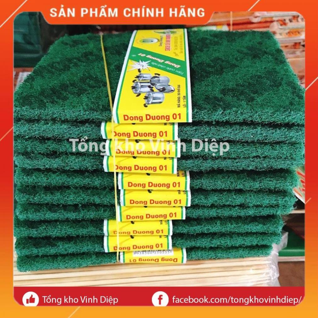 Combo 10 miếng cước ráp xanh to cọ rửa bát đĩa xoong chảo siêu sạch