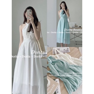 [D2] Váy xoắn ngực hở vai, Đầm hở vai xoắn ngực Hàn Quốc - Dorita Boutique