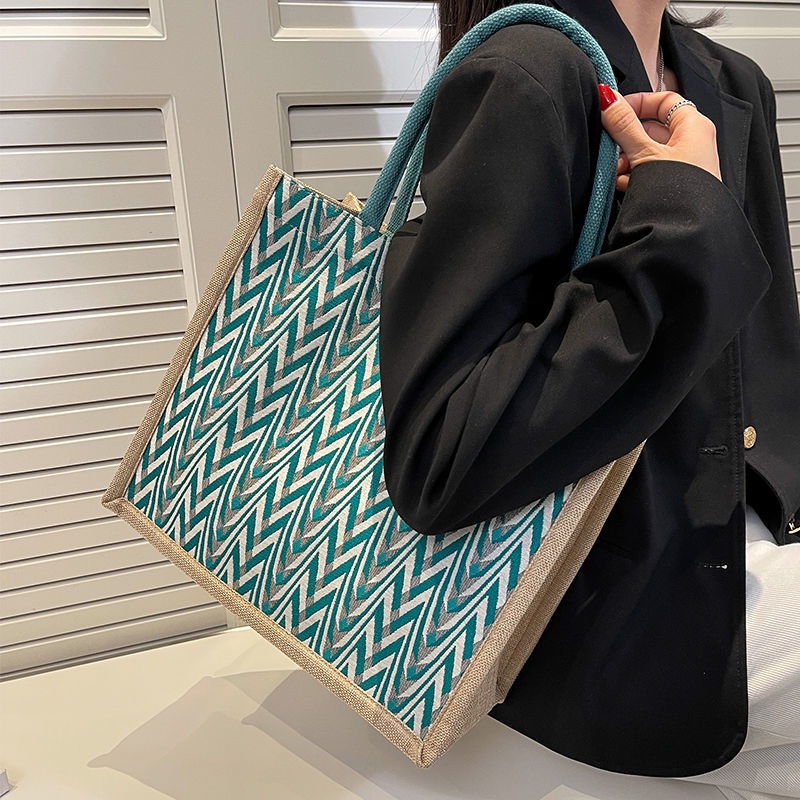 Túi Xách Vải Lanh Cỡ Lớn Thời Trang Cho Nữ