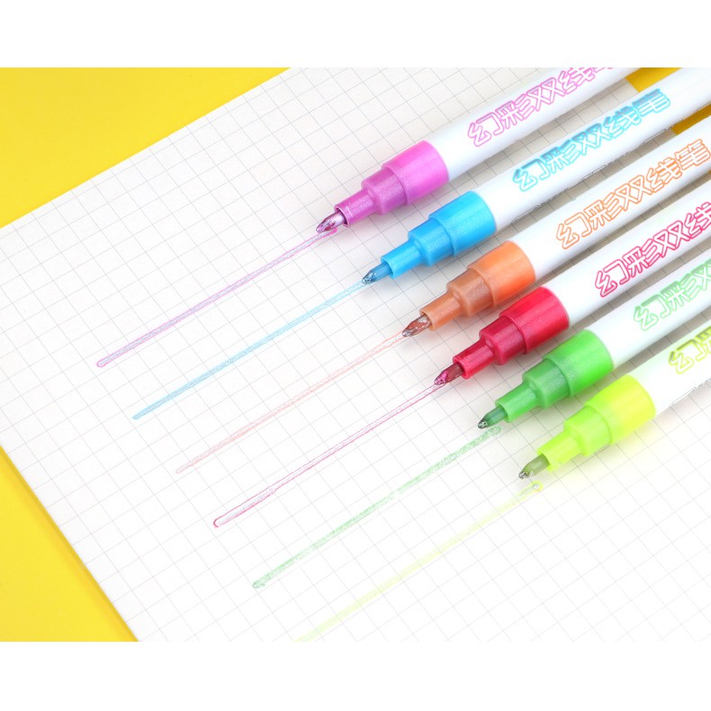 Bút Màu Ánh Nhũ Đánh Dấu Kẻ Vạch Sáng Tạo BAOKE| MP4909 (Outline Pen Highlight Marker)