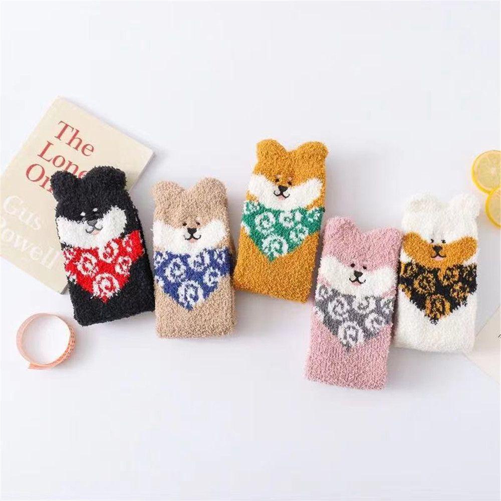 Vớ Ngủ Vải Nhung San Hô Dày Mềm Mại Giữ Ấm Mùa Đông