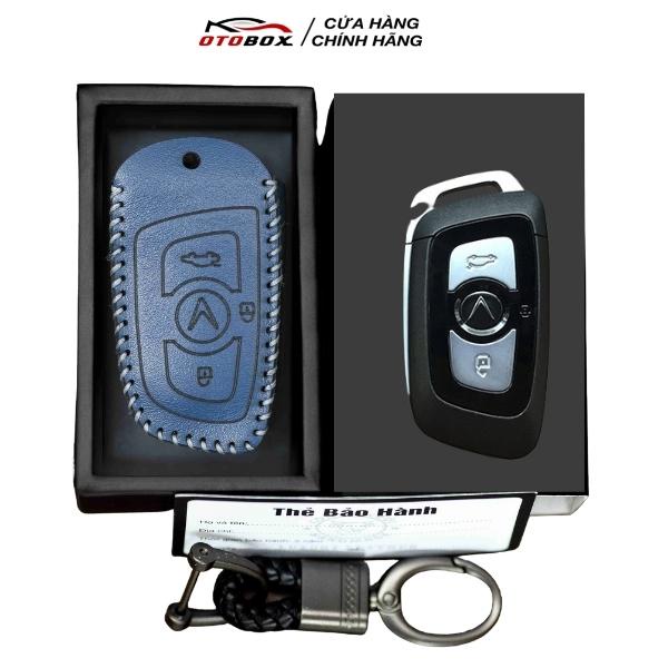 Bao da chìa khoá ô tô smartkey vinfast lux a, lux sa, bọc chìa khoá ô tô vinfast da cao cấp bảo vệ chống xước