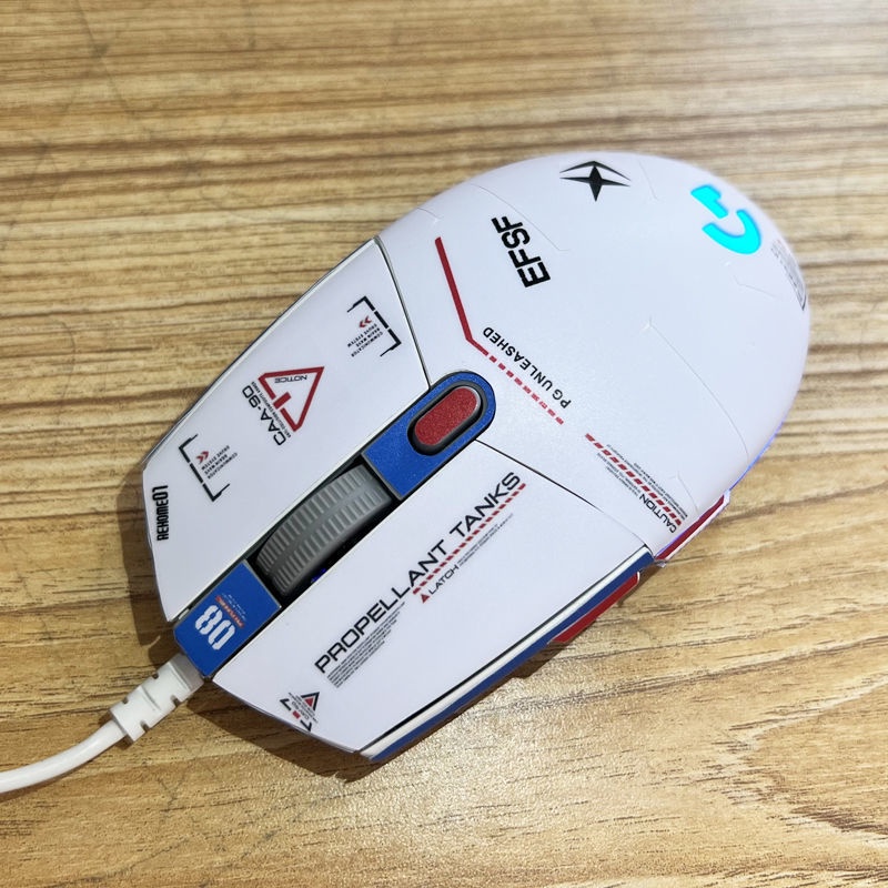 For Logitech G102 G304 G302 Mouse Sticker Anti-scratch Gundam Anime EVA Scrub Protective Anti-Slip Film