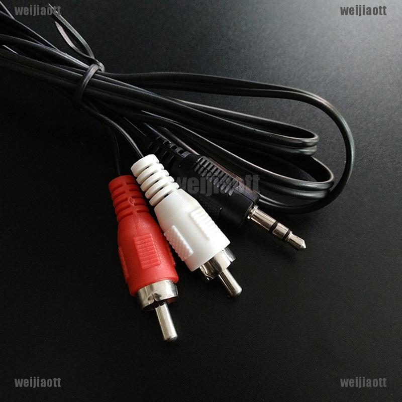 PHU KIEN 3.9 Feet 3.5mm Plug Jack to 2RCA Male Audio Cable Splitter Phone to Speaker
