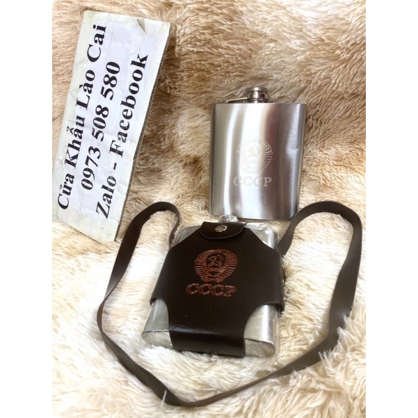 Bình tông 0,5 lít Inox 304 - tặng kèm bao như hình - loại 0,6mm