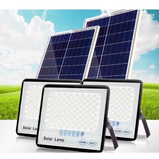 Đèn năng lượng mặt trời, chống lóa Solar Lamp, khung nhôm 300W, 200W, 100W- Chính hãng, bảo hành đèn 3 năm, Pin 8 năm