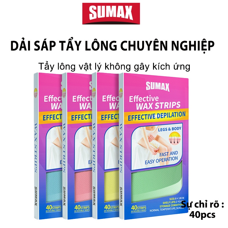 SUMAX wax lông Sáp Tẩy Lông Toàn Thân Loại Sáp Tẩy Lông Loại Lớn 40 Miếng 100g