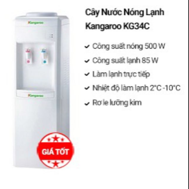 Cây Nước Nóng Lạnh Kangaroo Kg34C ( Bảo hành Chính Hãng )