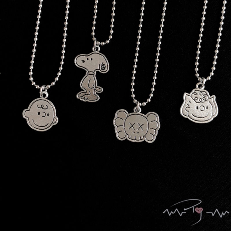 Dây chuyền đính mặt phụ kiện hình chú chó Snoopy đáng yêu cho nam và nữ