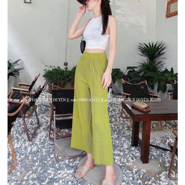 QUẦN SUÔNG SỚ DẬP LY MÀU SIÊU TÂY CHO NỮ