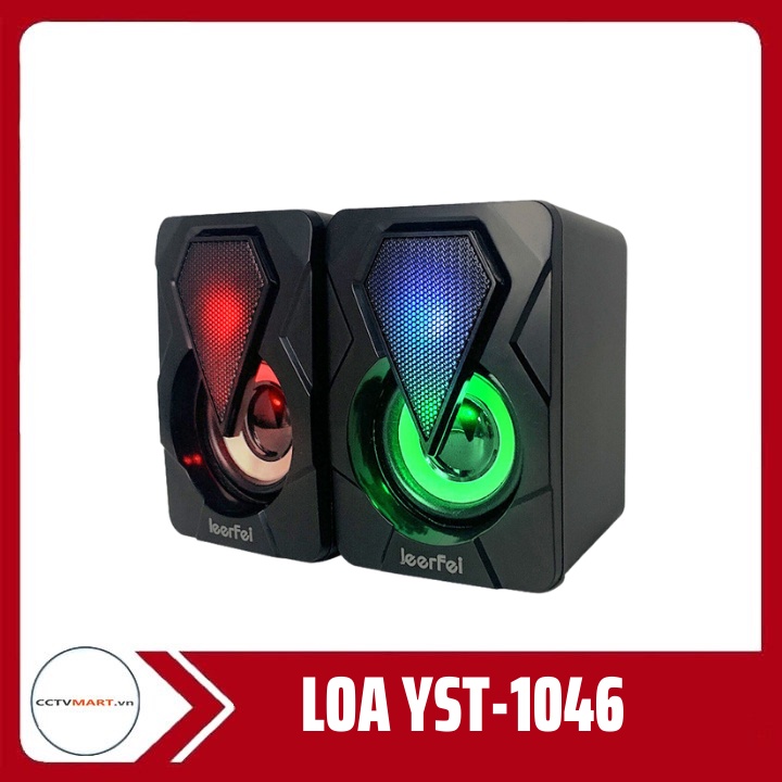 Loa Vi Tính 2.0 LeerFei YST-1046 Đèn LED RGB Đổi Màu, Loa Vi Tính Mini Để Bàn, Thiết Kế Nhỏ Gọn, Đẹp Mắt