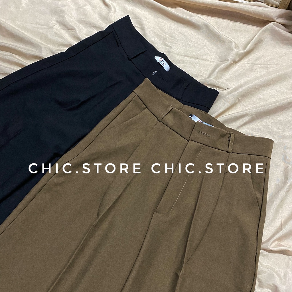 Quần tây nữ lưng cao form rộng mặc đi chơi, mặc công sở cá tính, năng động Quần tây công sở nữ cạp cao Chic.Store