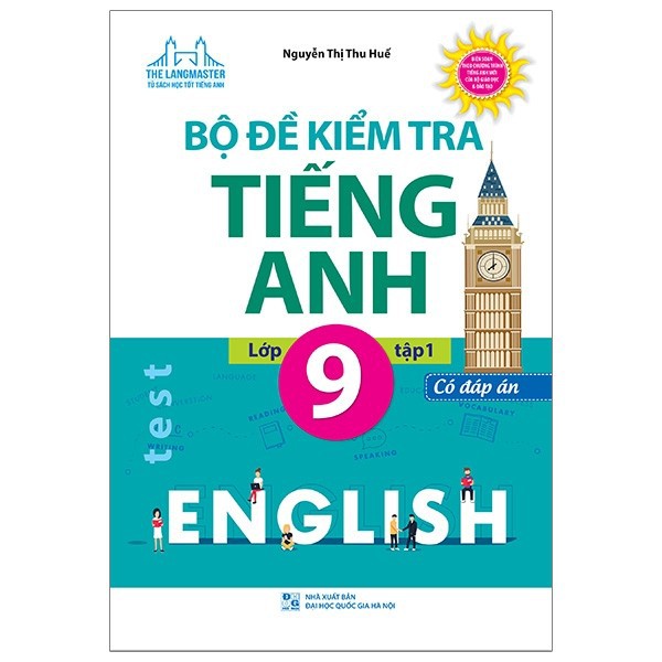 Sách - Combo Bộ đề kiểm tra tiếng Anh lớp 9 tập 1+ 2 Có đáp án