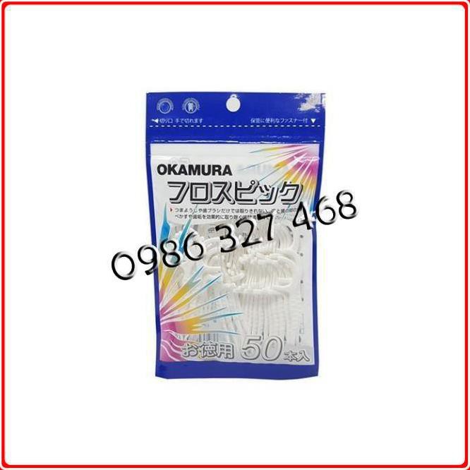 [Chính Hãng] Okamura - Tăm chỉ kẽ răng nha khoa Nhật Bản (Bịch 50 cây/90 cây) Aquapulse