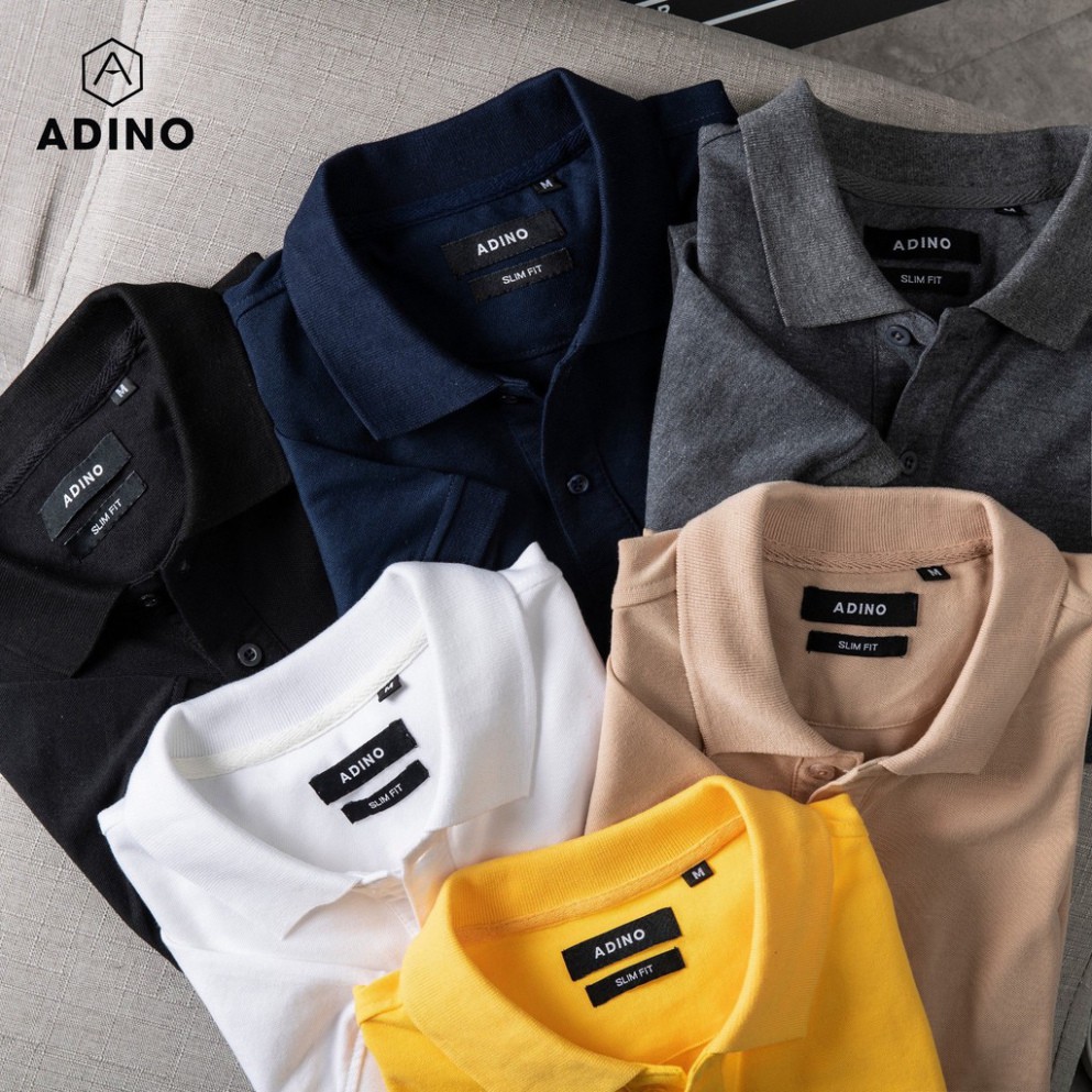 áo polo nam trơn ADINO chất cotton cao cấp cổ bẻ,có cổ tay lỡ 12 #polonam