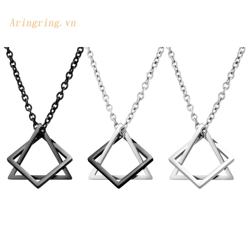 Vòng cổ Mặt Tam Giác / Vuông Bằng Thép Không Gỉ Phong Cách Hip Hop Cho Nam