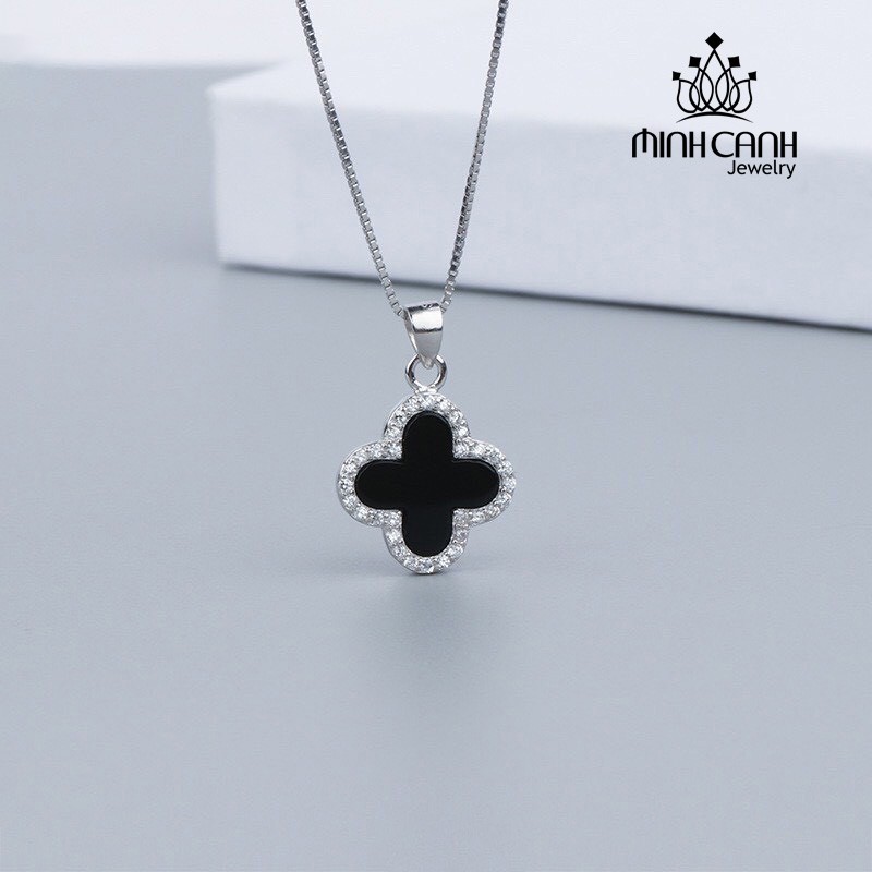 Bộ Trang Sức Bạc Cỏ 4 Lá Đen May Mắn - Minh Canh Jewelry