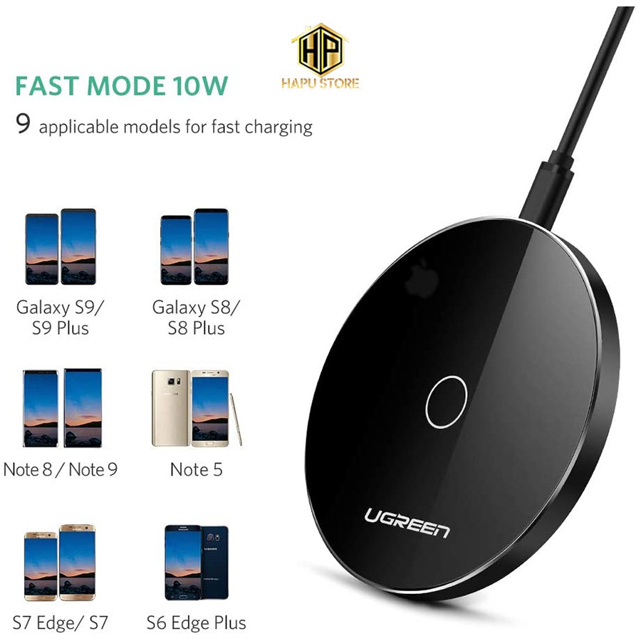 Sạc không dây (Wireless Charger) cho điện thoại Ugreen 30570 chính hãng - Hapustore