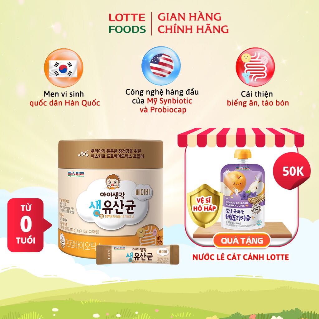 Men vi sinh SYSY LOTTE  HÀN QUỐC  1 hộp 60 gói