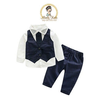 Bộ vest gile công tử Mialy Kids cho bé trai (14-21Kg) - Set đồ lịch lãm cho bé trai
