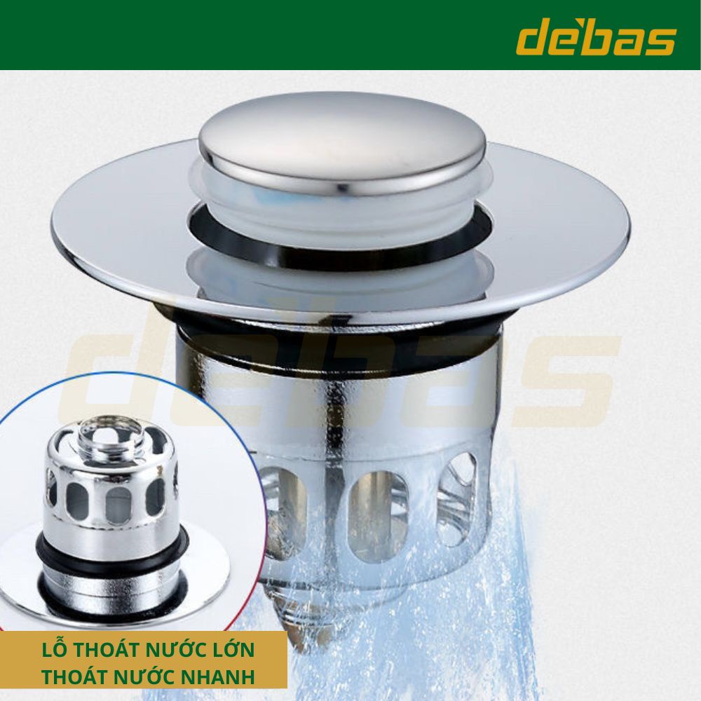 Nút chặn thoát nước nút nhấn xả nước bồn rửa mặt ngăn mùi lọc rác bồn rửa mặt thay thế Debas