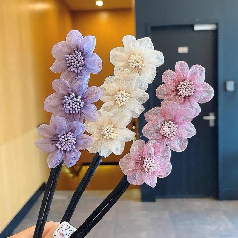 Haimeikang Dụng cụ tạo kiểu tóc đính hoa phong cách Hàn Quốc xinh xắn cho nữ