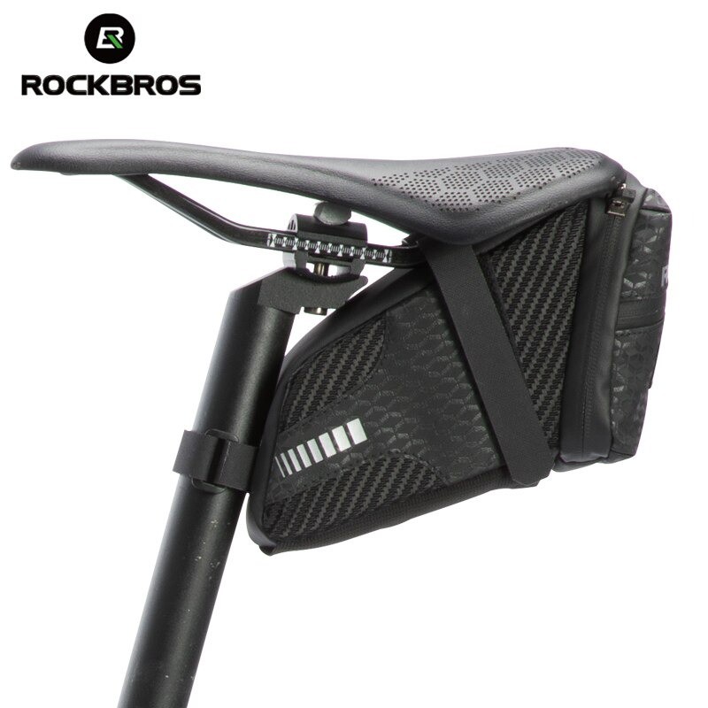 Túi Treo Yên Xe Đạp ROCKBROS Chất Liệu Không Thấm Nước Vân Carbon Vạch Phản Quang Dùng Cho Xe MTB/Road