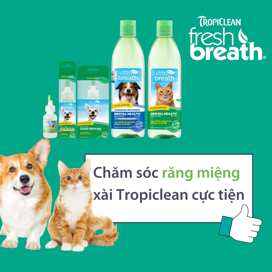 𝗨𝗿𝗯𝗮𝗻_𝗧𝗿𝗼𝗽𝗶𝗰𝗹𝗲𝗮𝗻_Gel đặc trị mảng bám răng miệng, khử mùi hôi miệng cho chó mèo