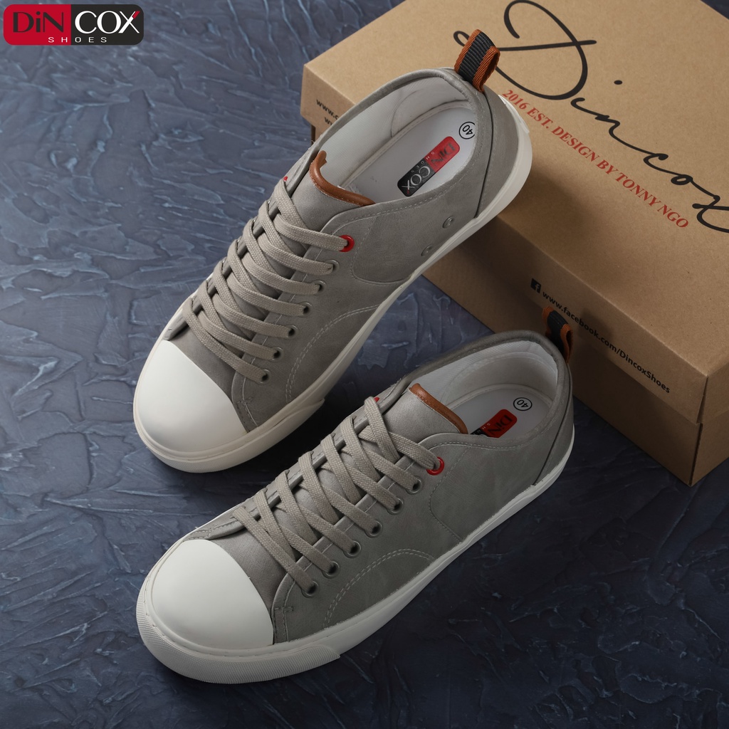 Giày Sneaker Da Nam DINCOX C11 Trẻ Trung, Năng Động LightGrey