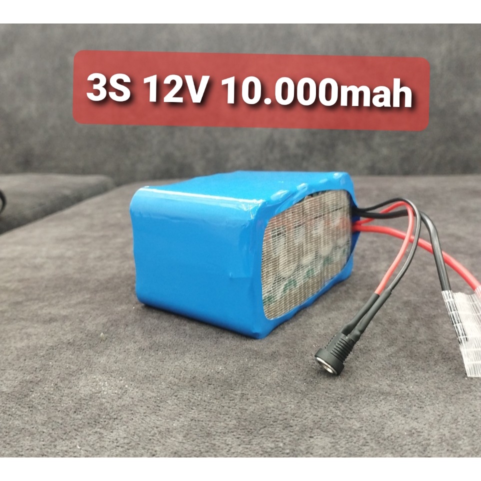 Pin 12V 10000mah  kèm sạc cho loa kéo, pin loa bluetooth, pin lưu điện wifi camera
