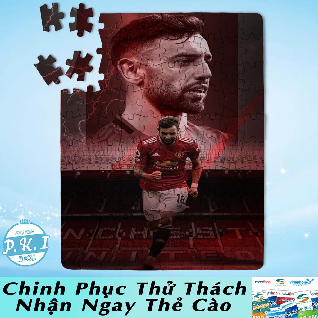 HÀNG XUẤT KHẨU - Tranh Ghép Hình Gỗ Cao Cấp In Hình Cầu Thủ Bruno Fernandes