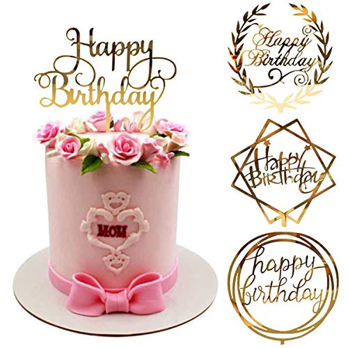 Bộ phụ kiện trang trí bánh họa tiết chữ Happy Birthday độc đáo