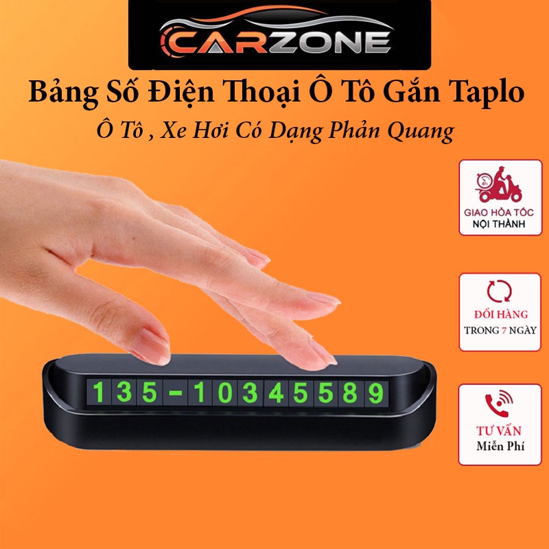 Bảng Số Điện Thoại Ô Tô- Bảng Ghi SĐT Gắn Taplo Khi Đỗ Xe VER 3 CARZONE.TOP