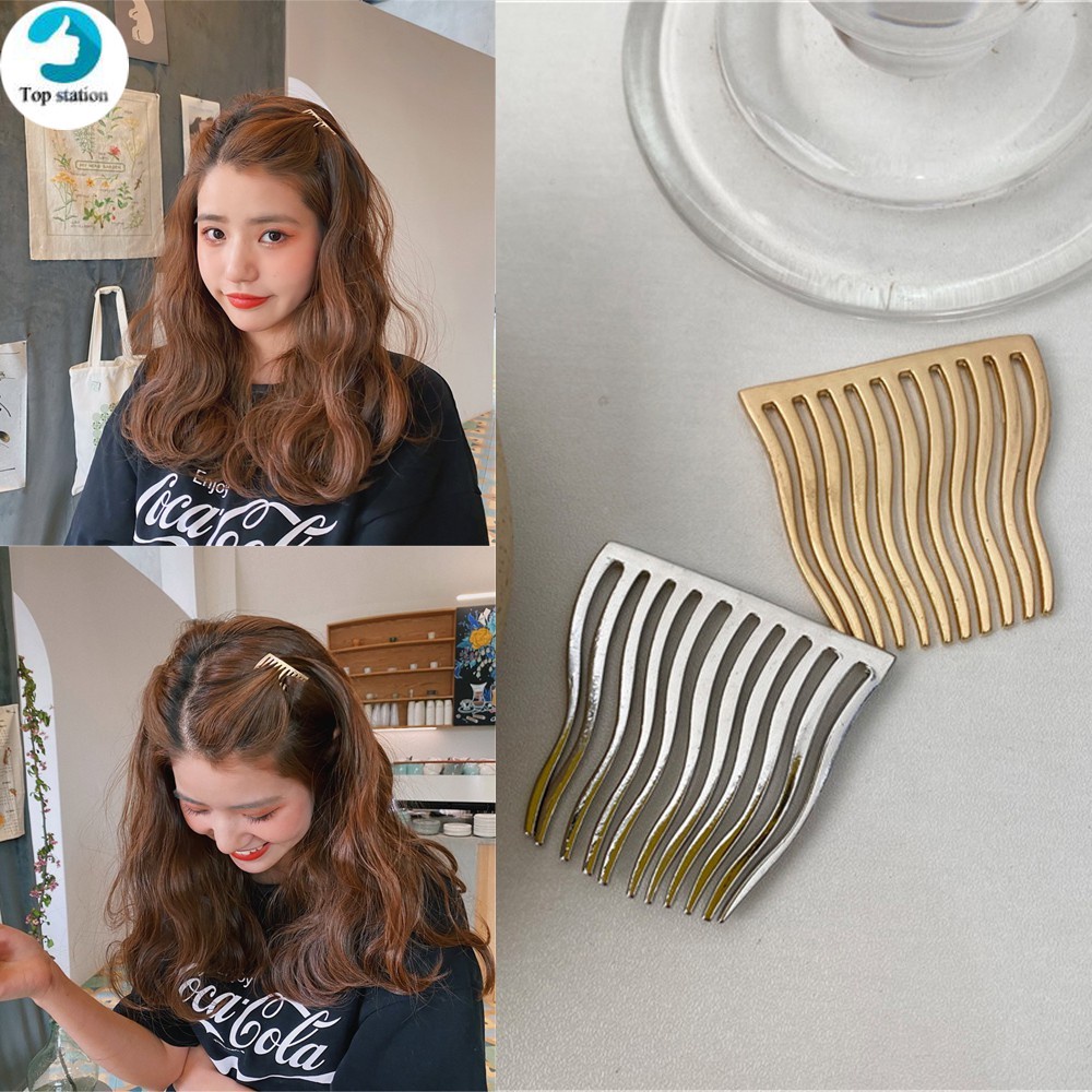 Set 2 kẹp tóc kim loại không đường may dễ thương
