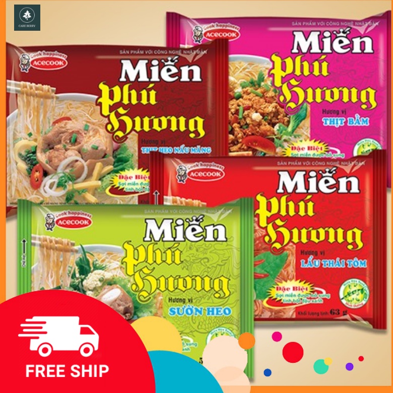 Miến Phú Hương Thịt Bằm, Sườn Heo, Gà 55g (miếng phú hương)