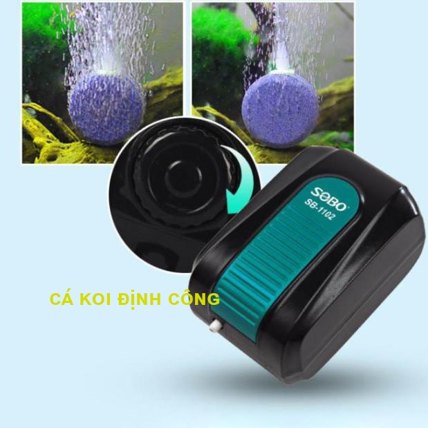 Máy Sục oxy bể cá, máy sủi oxy SOBO SB-1102 1 vòi - Chạy siêu êm