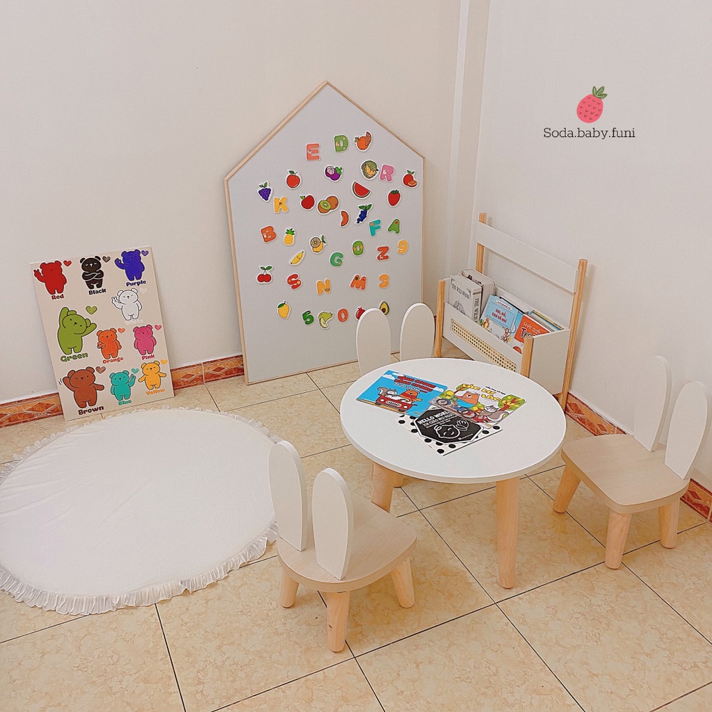 Bàn học cho bé, bàn học sinh bằng gỗ, mẫu bàn giúp bé ngồi đúng tư thế