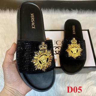 Dép nam versace 💖𝐅𝐑𝐄𝐄𝐒𝐇𝐈𝐏💖dép quai ngang, dép nam đế cao su Full size Nam mã DG05
