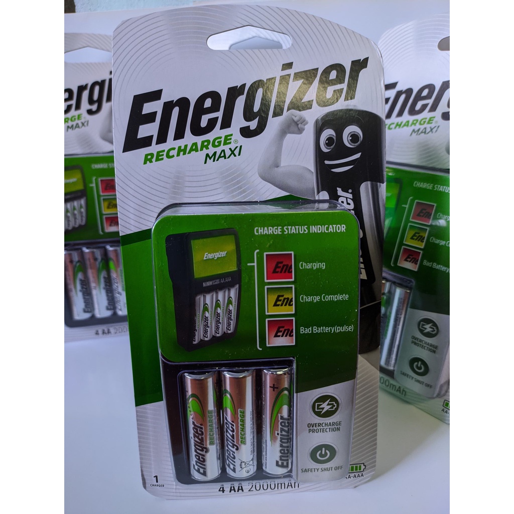 Bộ Sạc Nhanh Tự Ngắt Energizer Kèm 4 Pin AA 2000 mAh - CHVCM4