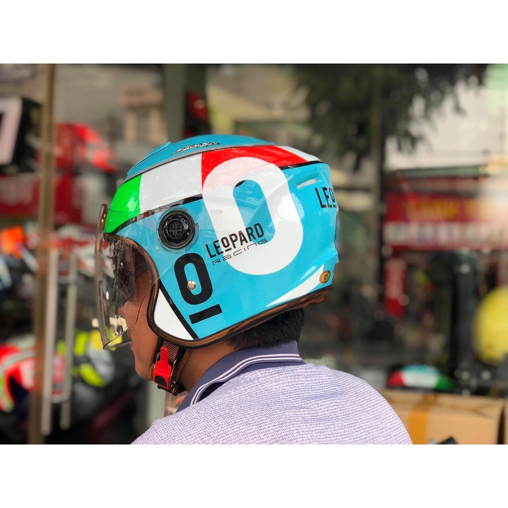 Mũ bảo hiểm 3/4 Napoli 2 kính Leopard