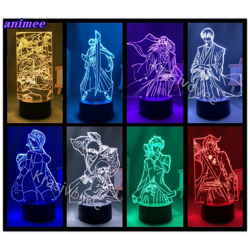 Anime bleach Đèn Ngủ led Đổi Màu Điều Khiển Từ Xa Cảm Ứng Quà Tặng Sinh Nhật Cho Bé Tẩy Trắng + t * f