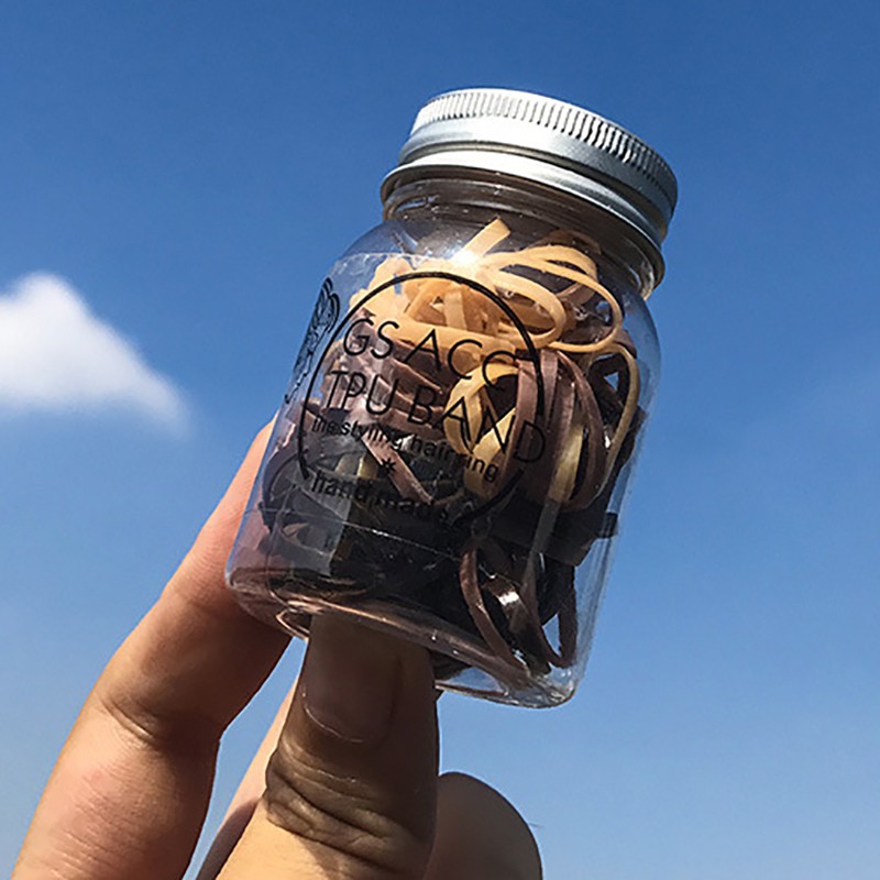 Hũ dây chun buộc tóc nhựa nhiều màu cho nữ