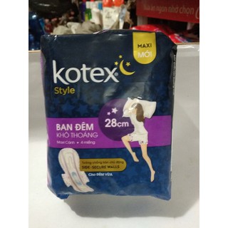 Băng vệ sinh Kotex Dày Cánh ban đêm 28cm