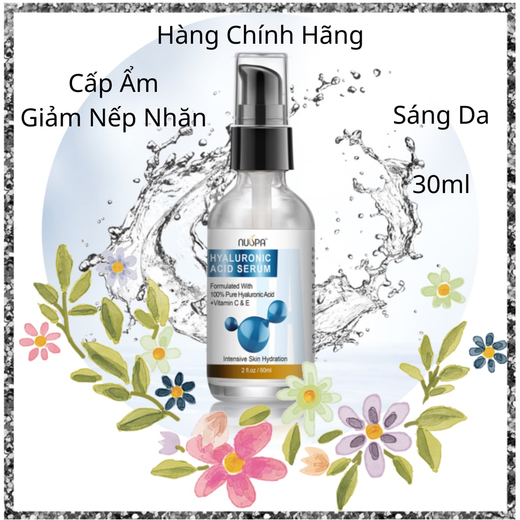 Serum Hyaluronic Acid NUSPA 30ml - Tinh chất dưỡng da siêu dưỡng ẩm hữu cơ giúp đánh bay nếp nhăn ở mặt và cổ
