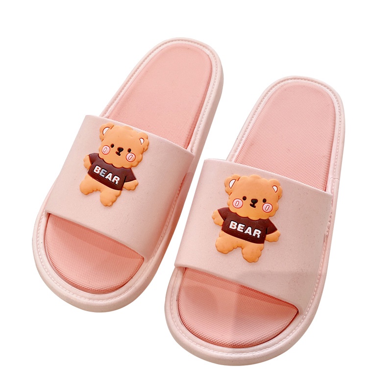 Dép lê unisex nam nữ mang trong nhà Gấu Bear đi cực êm mềm chân chống nước chống trơn trượt tốt TH-76