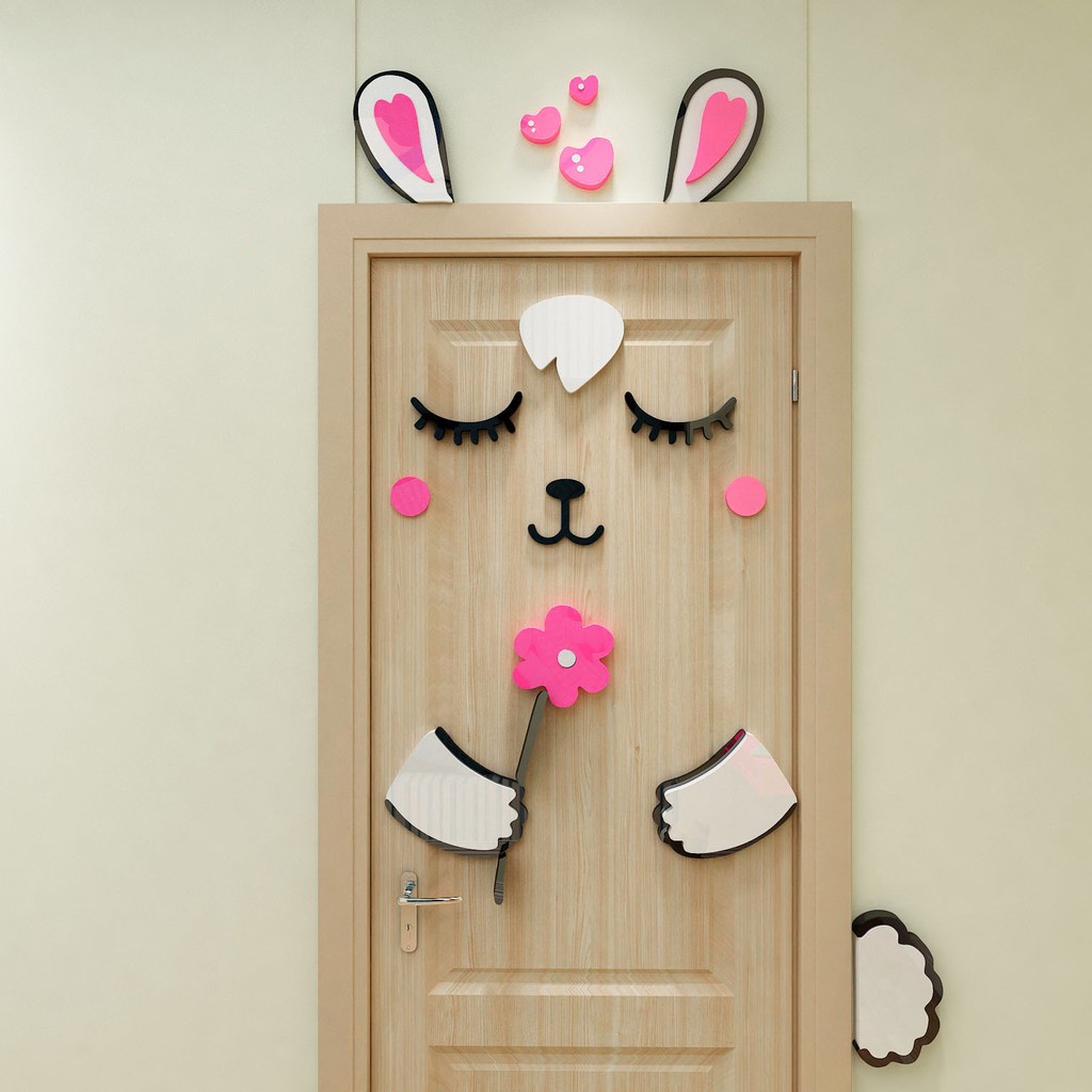 Tranh dán tường mica 3d decor khổ lớn trang trí Dán Cửa trang trí mầm non, phòng cho bé Nhiều Size - EPeBen